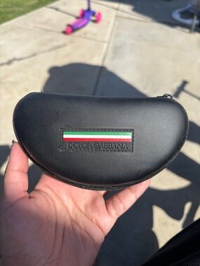 Dolce & Gabbana Black Eyewear Case with Italian Flag Detail